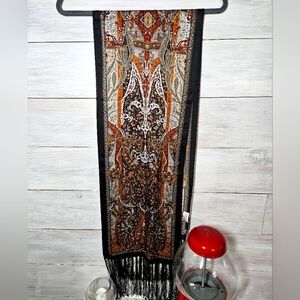 The Metropolitan Museum Paisley Silk Scarf with Fringe